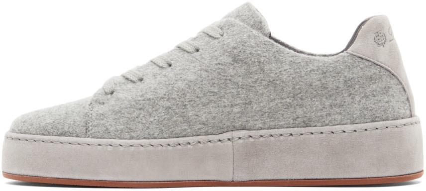 商品Loro Piana|Grey Cashmere Nuages Sneakers,价格¥8058,第5张图片详细描述