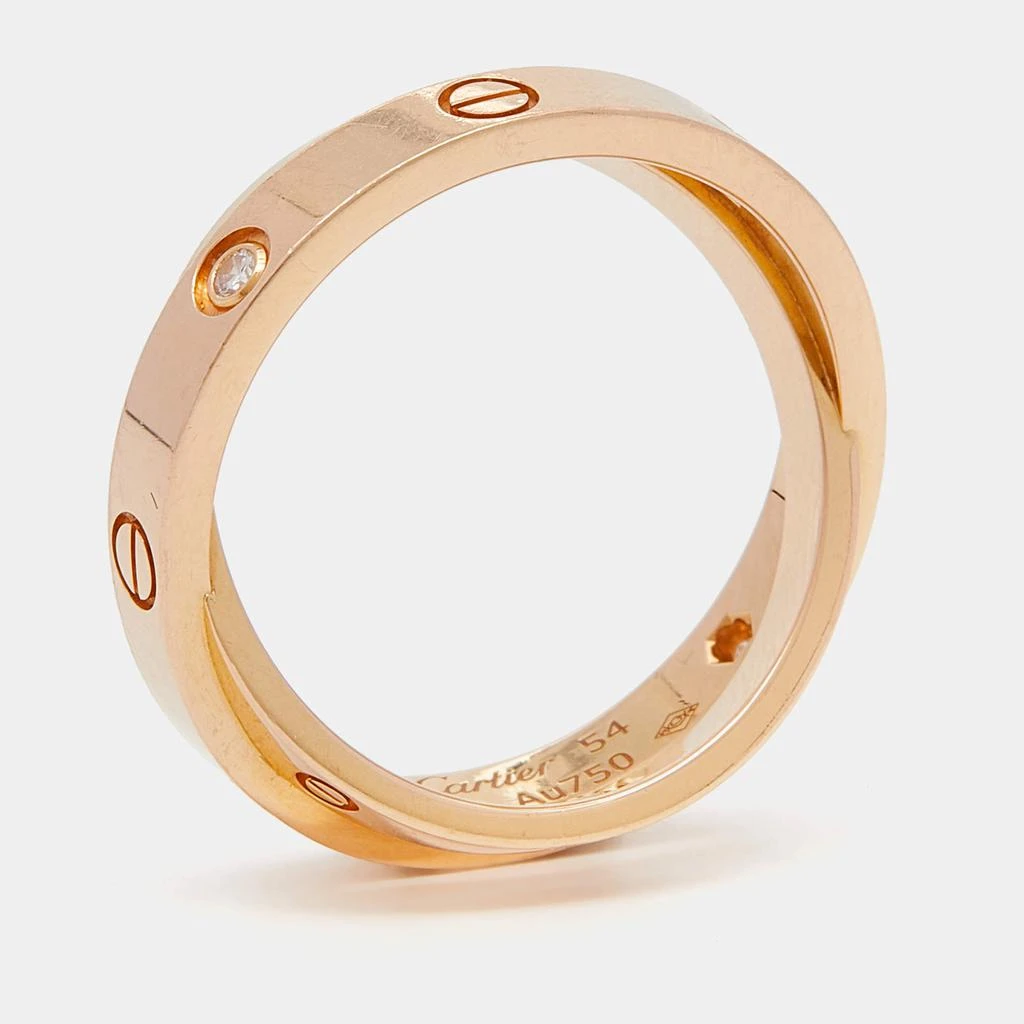 商品[二手商品] Cartier|Cartier Love 6 Diamonds 18K Rose Gold Double Band Ring Size 54,价格¥16248,第1张图片