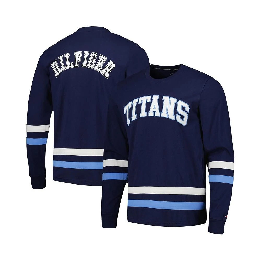 商品Tommy Hilfiger|Men's Navy, Light Blue Tennessee Titans Nolan Long Sleeve T-shirt,价格¥490,第1张图片