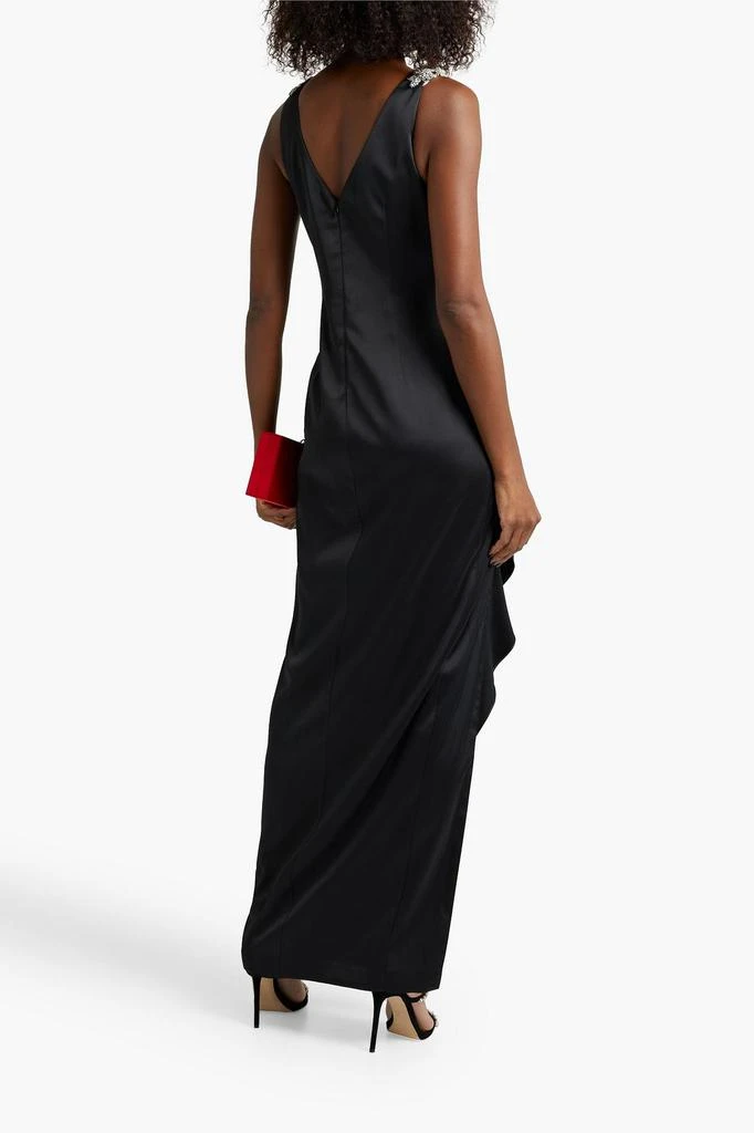 商品MARCHESA|Embellished ruffled satin-crepe gown,价格¥900,第3张图片详细描述