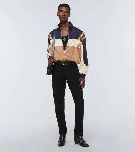商品Yves Saint Laurent|Teddy绉纱缎布束腰夹克,价格¥27855,第2张图片详细描述