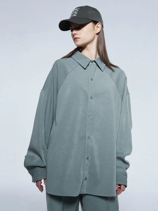 商品SYNC|Oversized Flowy Shirt Sax Blue,价格¥648,第4张图片详细描述
