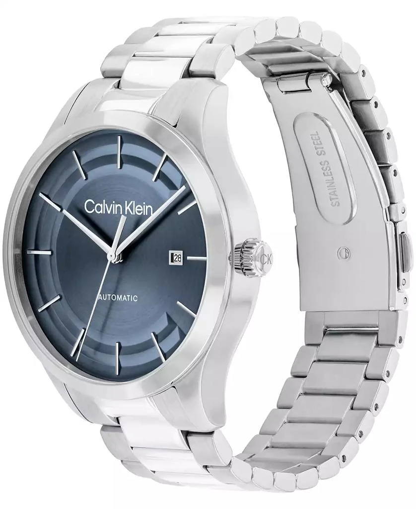 商品Calvin Klein|Men's Iconic Automatic Sliver Stainless Steel Bracelet Watch 40mm,价格¥2083,第2张图片详细描述