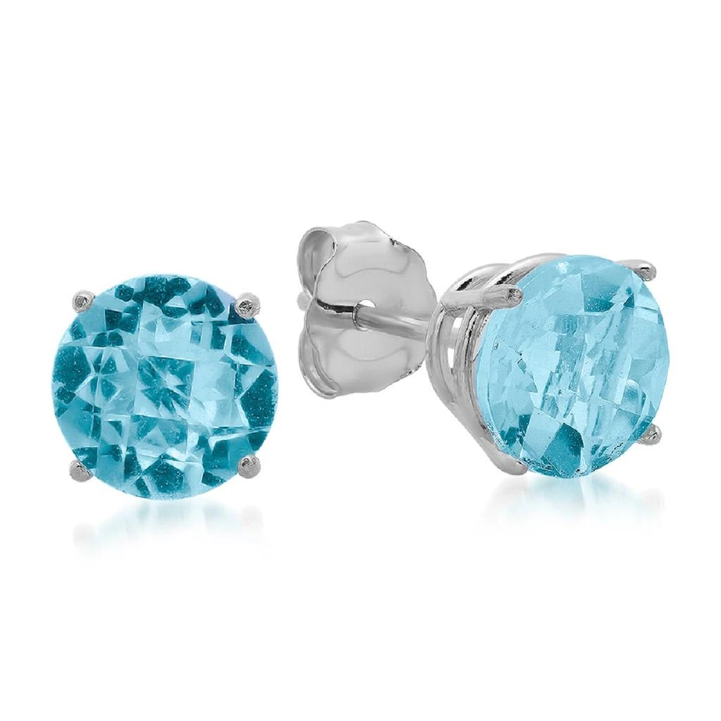 10K White Gold 6MM Round Stud Earrings 商品