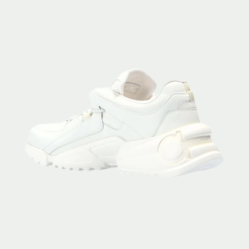 SALVATORE FERRAGAMO 男士白色浮雕徽标鞋厚底时尚运动鞋 0735519 商品
