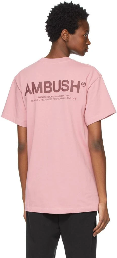 商品Ambush|SSENSE Exclusive Pink XL Logo T-Shirt,价格¥691,第3张图片详细描述