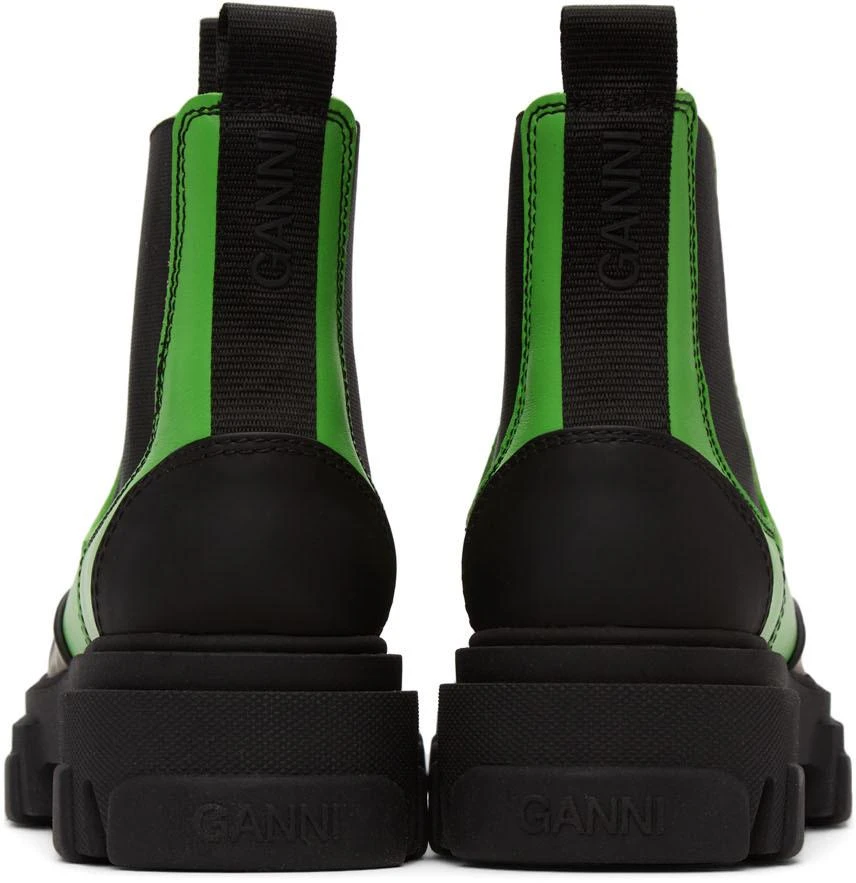 商品Ganni|Green & Black Leather Ankle Boots,价格¥1254,第4张图片详细描述