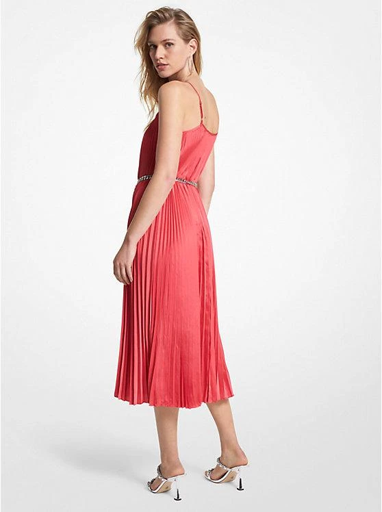 商品Michael Kors|Pleated Satin Belted Slip Dress,价格¥390,第2张图片详细描述