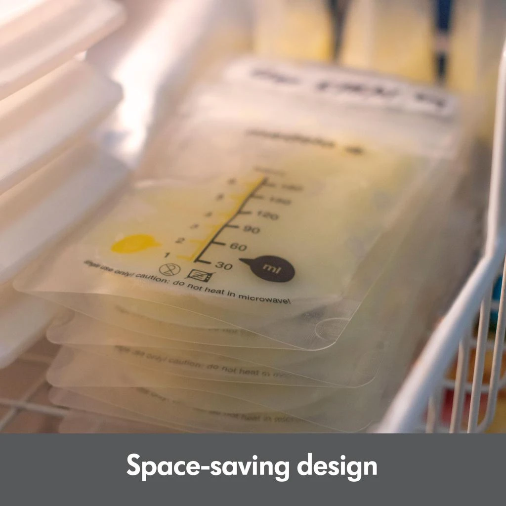 商品Medela|Medela Breast Milk Storage Bags, 100 Count, Ready to Use Breastmilk Bags for Breastfeeding, Self Standing Bag, Space Saving Flat Profile, Hygienically Pre-Sealed, White, 6 Ounce,价格¥141,第4张图片详细描述