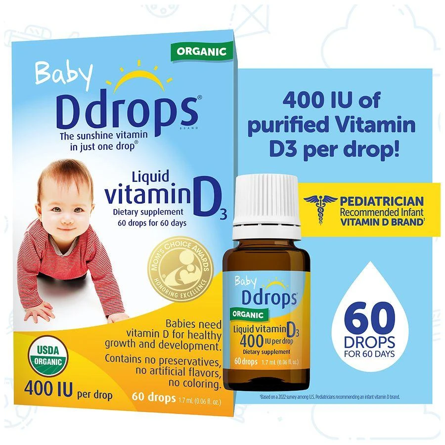 商品Ddrops|宝宝维生素D滴剂 400IU,价格¥93,第2张图片详细描述