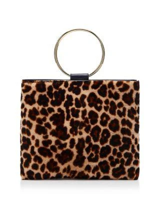 商品THACKER|Le Pouch 中号豹纹手提斜挎包,价格¥618,第1张图片