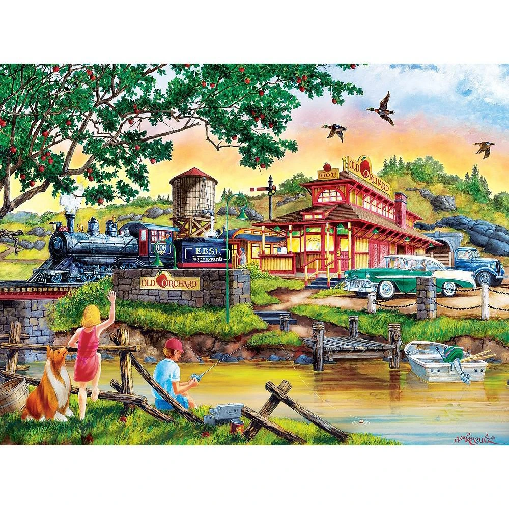 商品MasterPieces Puzzles|Country Escapes - Apple Express 550 Piece Adult Jigsaw Puzzle,价格¥149,第3张图片详细描述