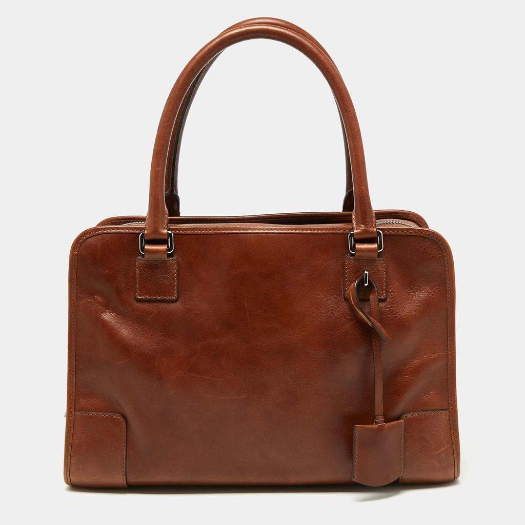 商品[二手商品] Loewe|Loewe Brown Leather Amazona Satchel,价格¥3283,第1张图片