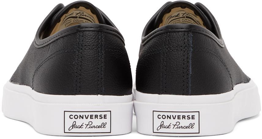 商品Converse|Black Leather Jack Purcell OX Sneakers,价格¥609,第6张图片详细描述