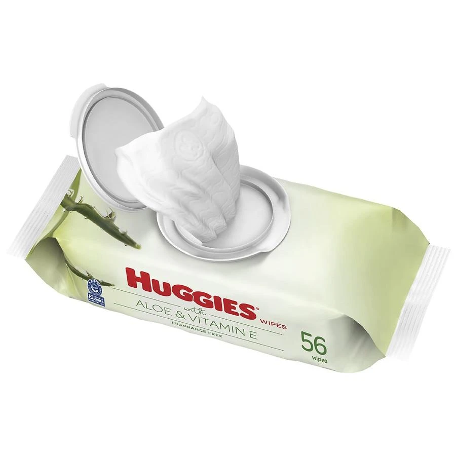 商品Huggies|Wipes with Aloe & Vitamin E, 1 Flip-Top Pack Fragrance Free,价格¥25,第1张图片详细描述