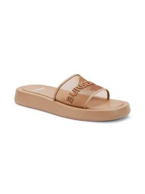 商品Burberry|​Buckingham Logo Leather Platform Slides,价格¥3163,第2张图片详细描述