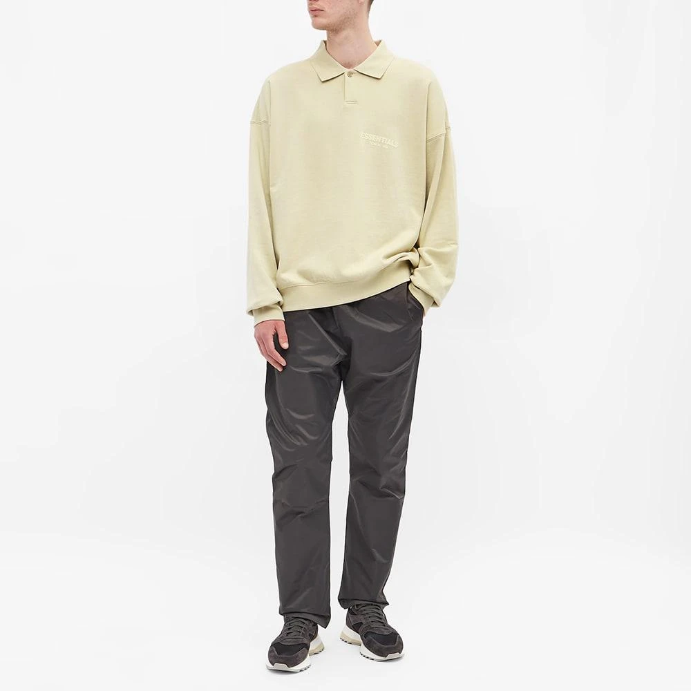 商品Essentials|Fear of God ESSENTIALS Logo Long Sleeve Polo - Wheat,价格¥516,第4张图片详细描述