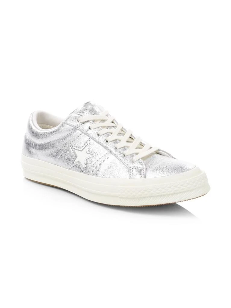 商品Converse|Converse - One Star Metallic Leather Sneakers,价格¥175,第2张图片详细描述