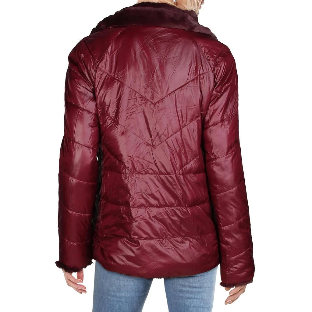 商品Kensie|Kensie Women's Reversible Grooved Faux Fur Winter Coat,价格¥480,第4张图片详细描述