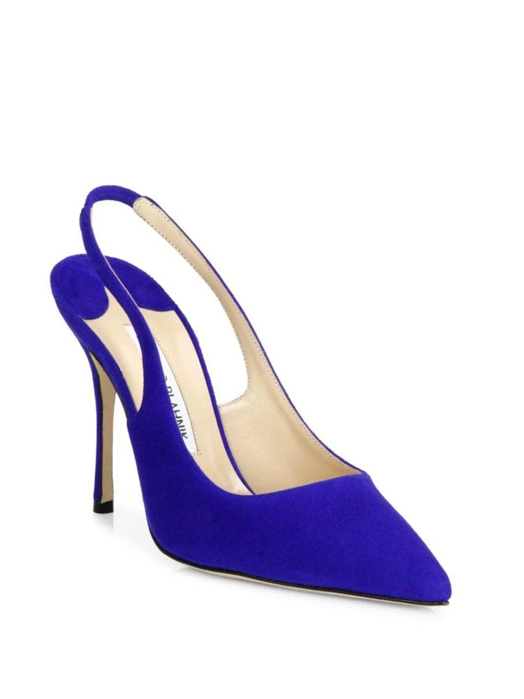 商品Manolo Blahnik|Aziamo Suede Point Toe Slingbacks,价格¥1630,第1张图片