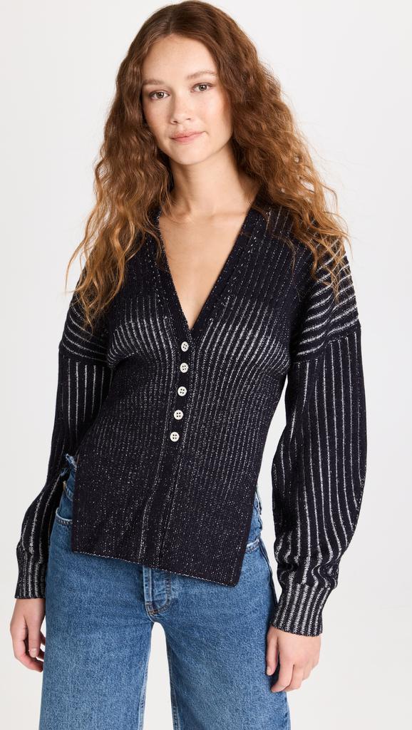 3.1 Phillip Lim 双色罗纹长袖系扣衫商品第2张图片规格展示