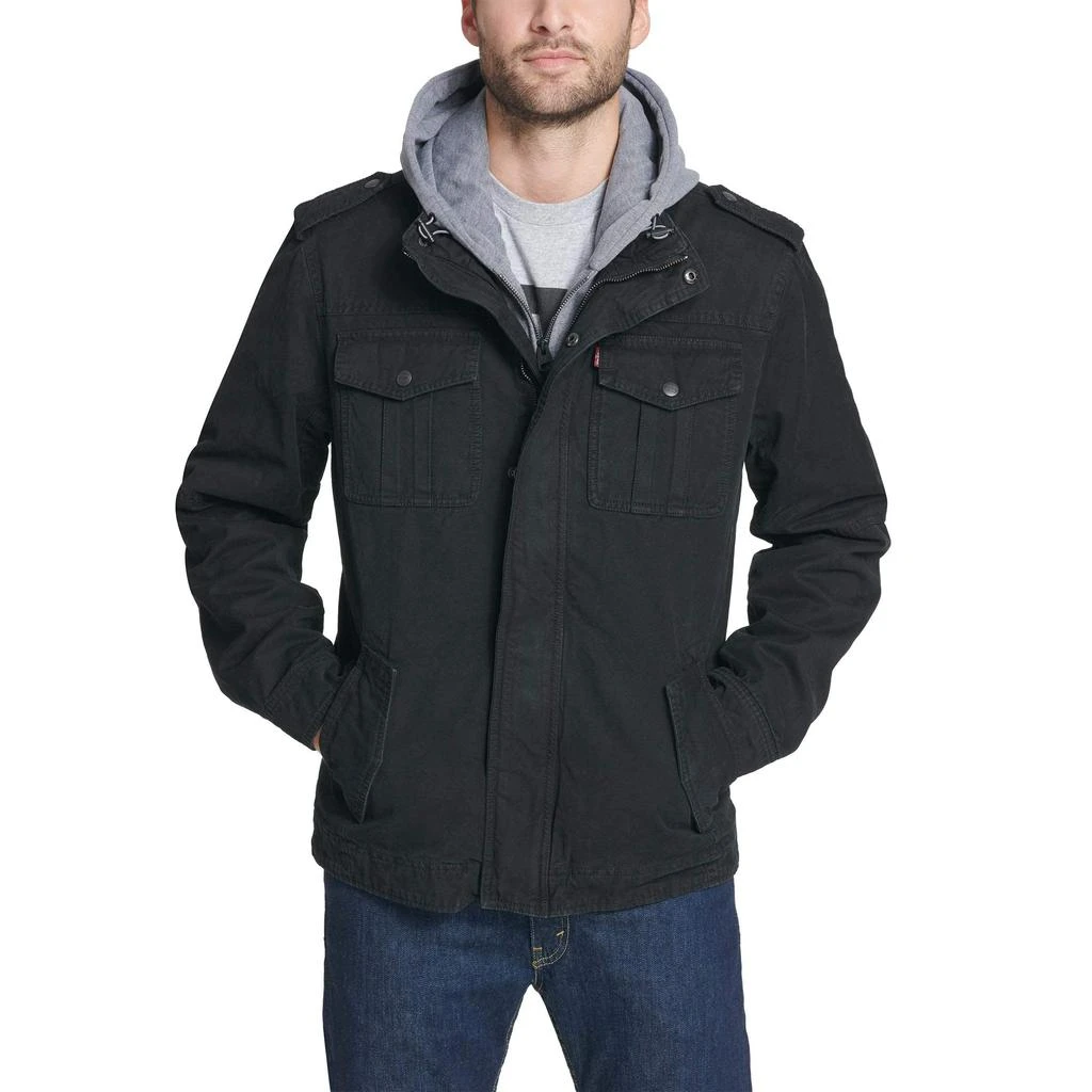 商品Levi's|Levi's Men's Washed Cotton Hooded Military Jacket,价格¥524,第1张图片