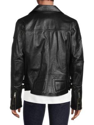 ​Lambskin Leather Biker Jacket商品第2张图片规格展示