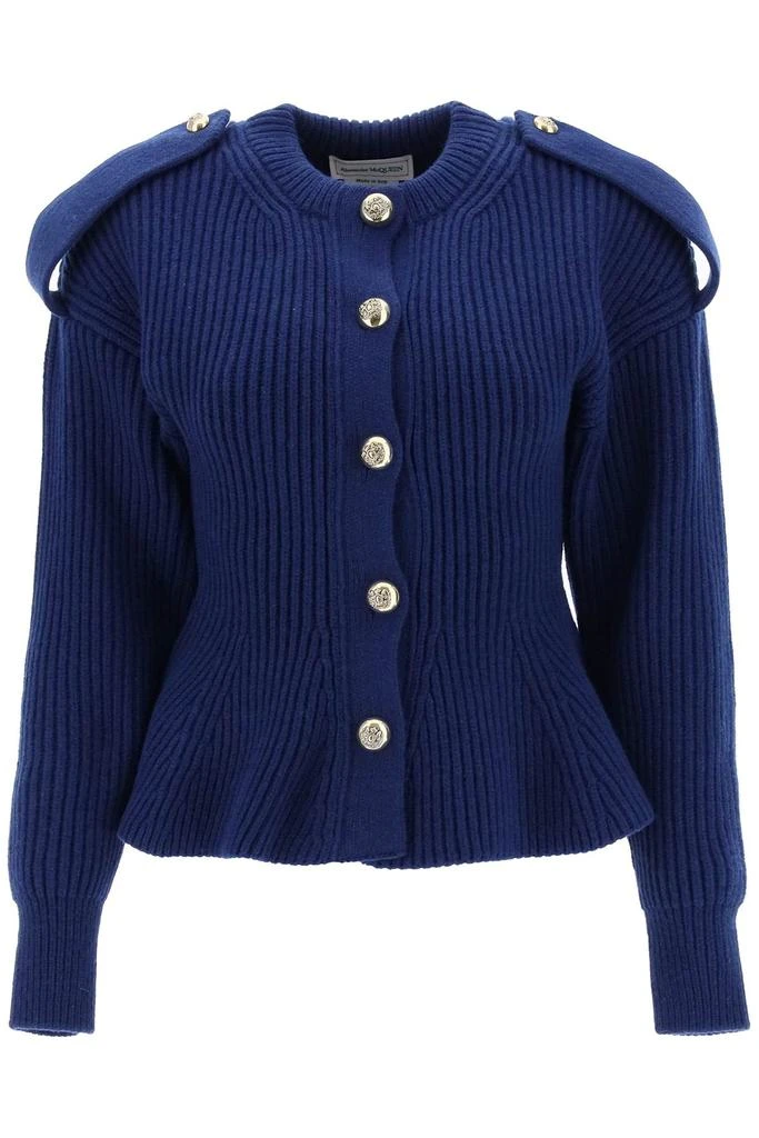 商品Alexander McQueen|ribbed peplum cardigan,价格¥4099,第1张图片