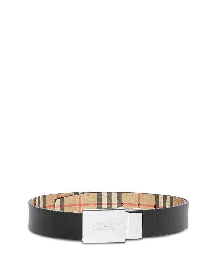 商品Burberry|Men's Reversible Plaque Buckle Vintage Check Belt,价格¥2881,第4张图片详细描述