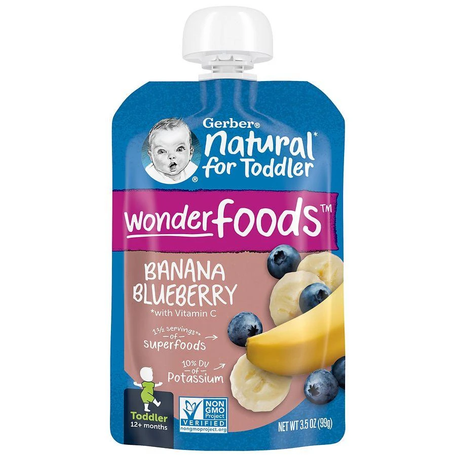 商品Gerber|WonderFoods Toddler Food Banana Blueberry,价格¥19,第1张图片