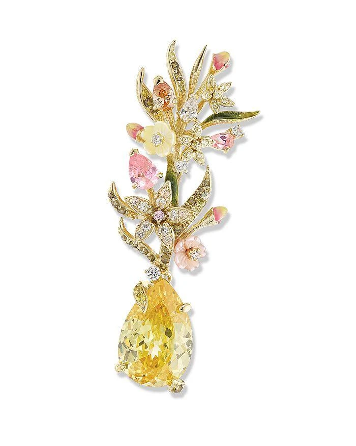 商品Anabela Chan|18K Yellow Gold Plated Sterling Silver English Garden Simulated Gemstone & Diamond Posie Earrings,价格¥10226,第5张图片详细描述