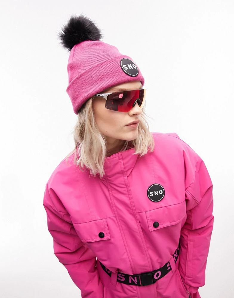 商品Topshop|Topshop Ski fur pom beanie in pink,价格¥100,第1张图片