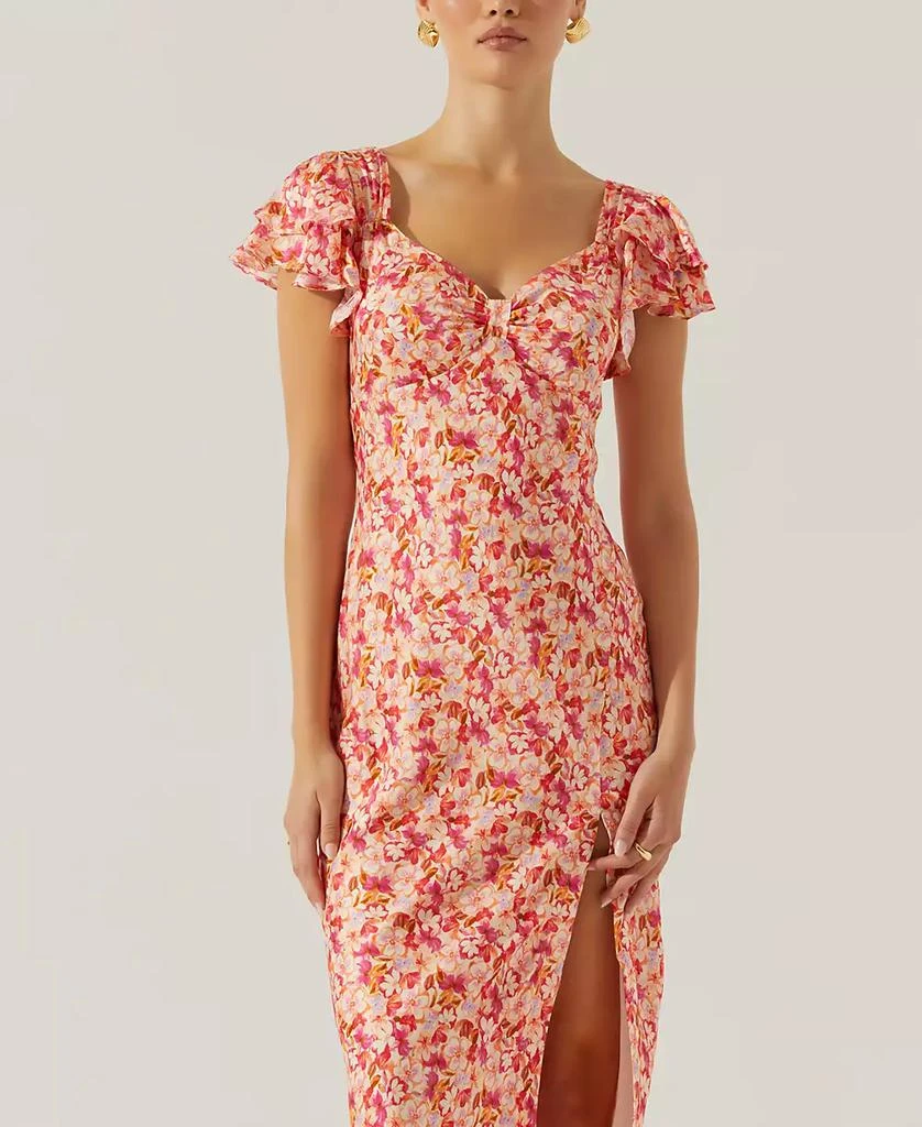 商品ASTR|Women's Maisy Floral Print Flutter Sleeve Midi Dress,价格¥493,第3张图片详细描述