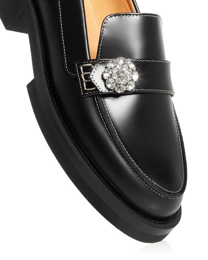 商品Ganni|Women's Embellished Moc Toe Loafers ,价格¥1671,第5张图片详细描述