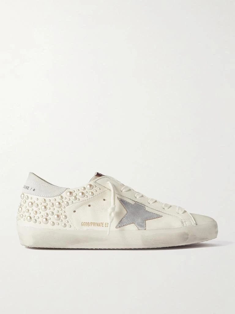 商品Golden Goose|Superstar 珍珠缀饰仿旧皮革运动鞋  - IT35,价格¥8836,第1张图片