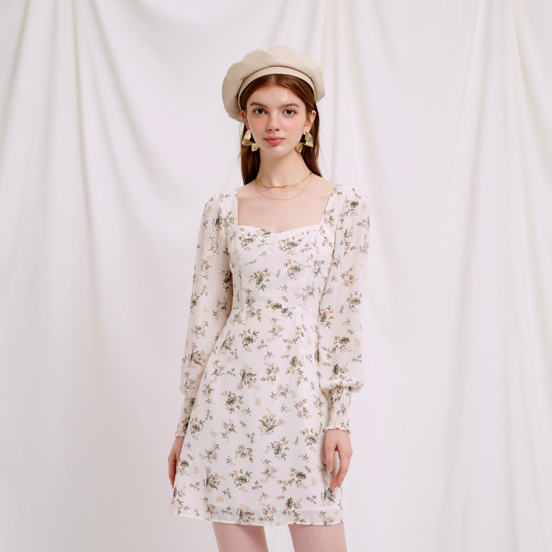 Arya白底繁花法式连衣裙 | Arya Dress - Ivory商品第2张图片规格展示