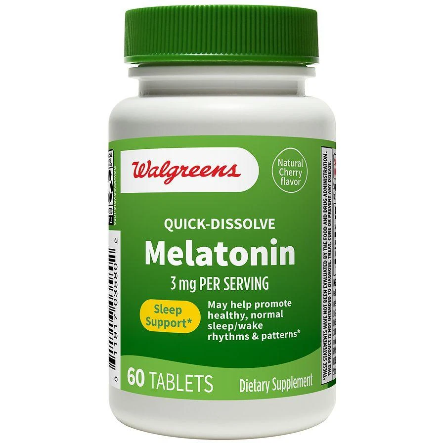 商品Walgreens|Quick Dissolve Melatonin 3mg Tablets,价格¥44,第1张图片