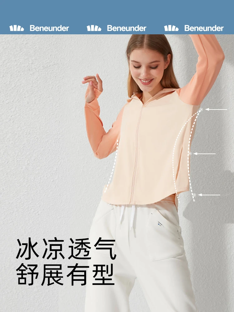 商品[国内直发] Beneunder|蕉下防晒衣女春夏户外专业防晒UPF50+防紫外线透气拉链连帽防晒服,价格¥212,第1张图片