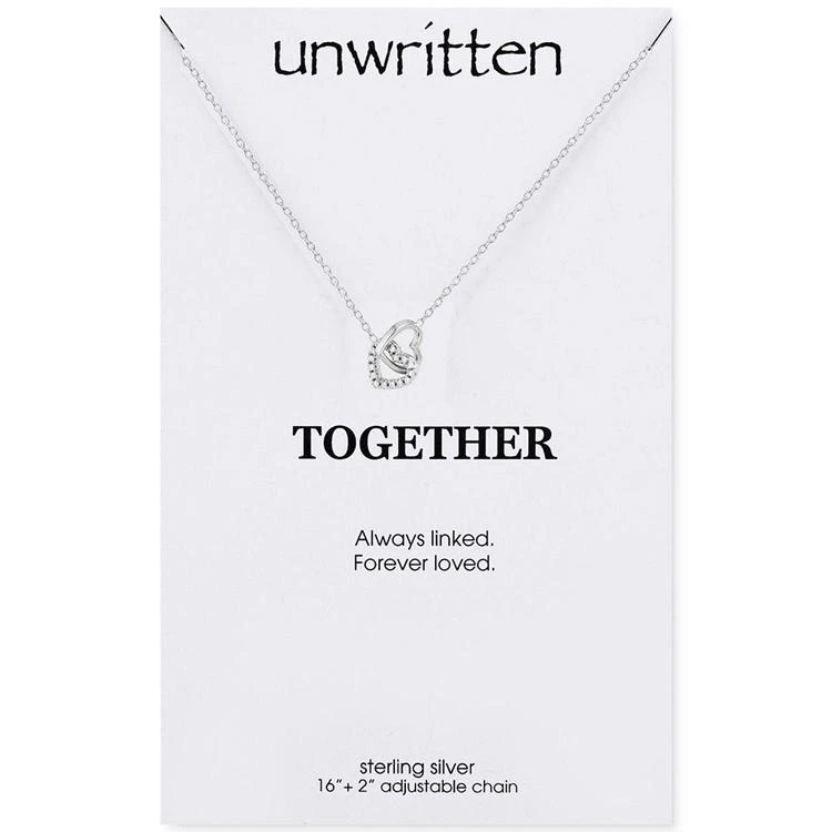 商品Unwritten|Cubic Zirconia Double Heart Pendant Necklace,价格¥113,第1张图片