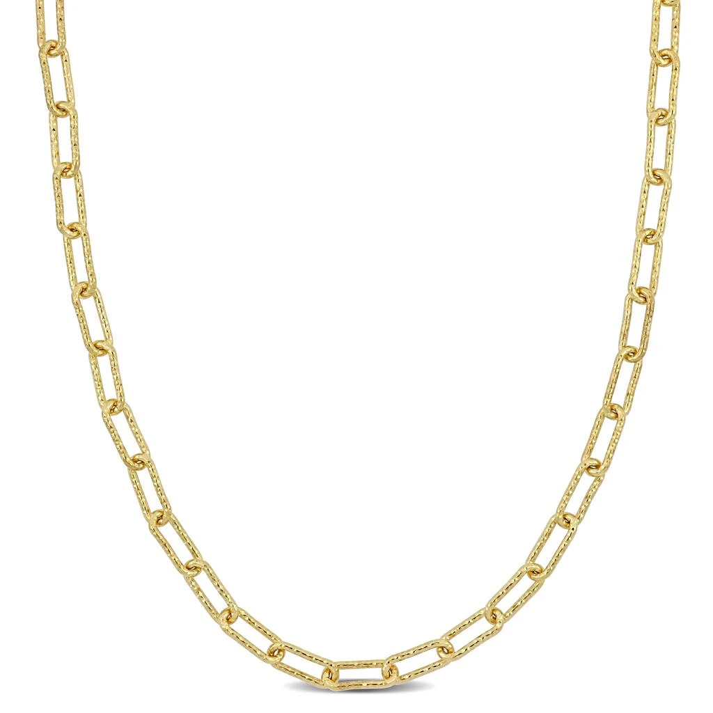 商品Mimi & Max|3.5mm Fancy Paperclip Chain Necklace in Yellow Plated Sterling Silver - 18 in,价格¥396,第1张图片
