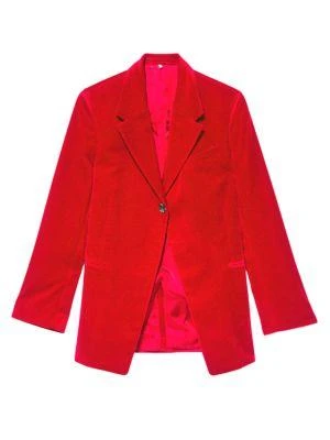 商品FRAME|Velvet Single-Button Blazer,价格¥903,第4张图片详细描述