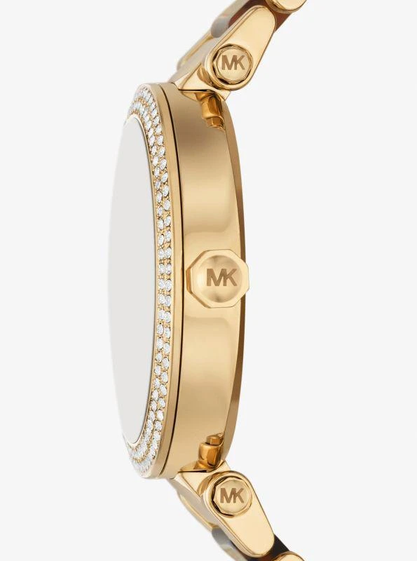 商品Michael Kors|Parker Pavé Gold-Tone and Tortoiseshell Acetate Watch,价格¥1268,第2张图片详细描述