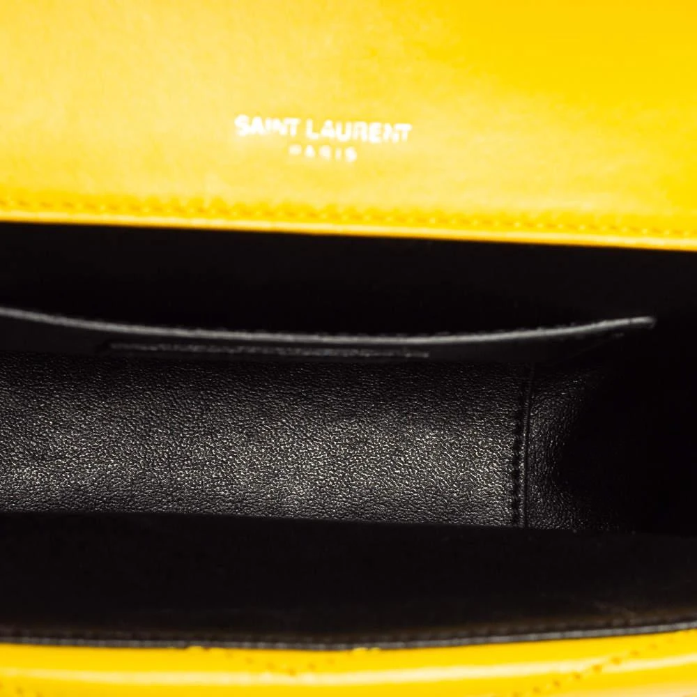 Saint Laurent Yellow Quilted Leather Small Sulpice Triple V-Flap Crossbody Bag  商品