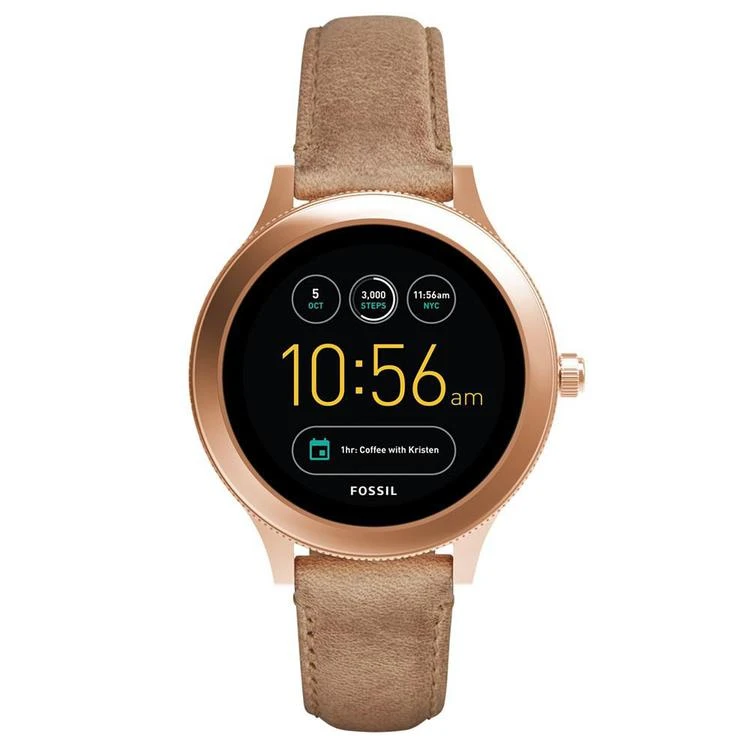 商品Fossil|Q Women's Venture Gen 3 Light Brown Leather Strap Touchscreen Smart Watch 42mm,价格¥1488,第1张图片