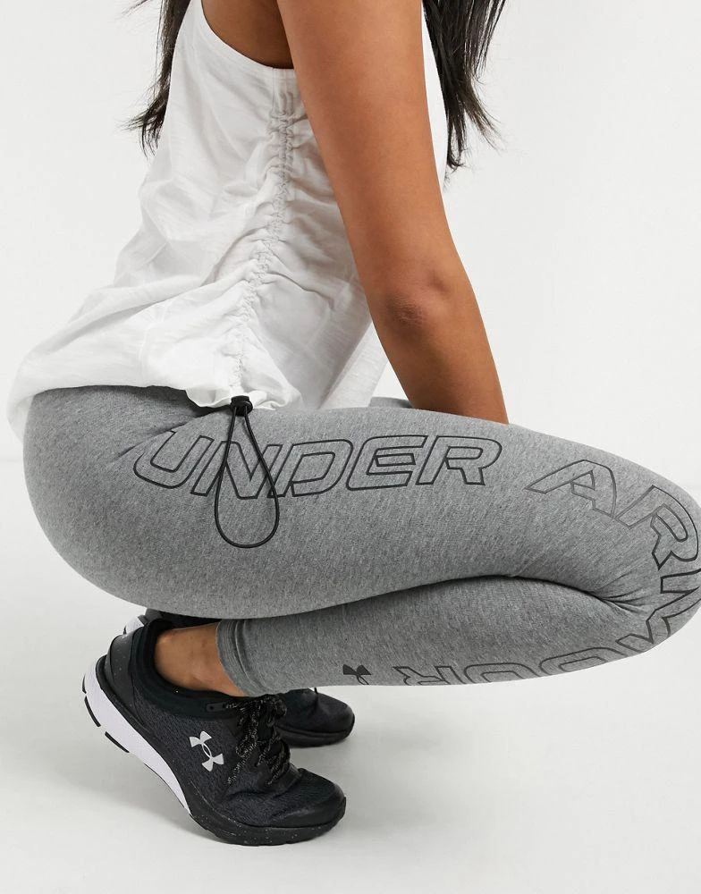 商品Under Armour|Under Armour favourite graphic logo leggings in grey,价格¥112,第3张图片详细描述