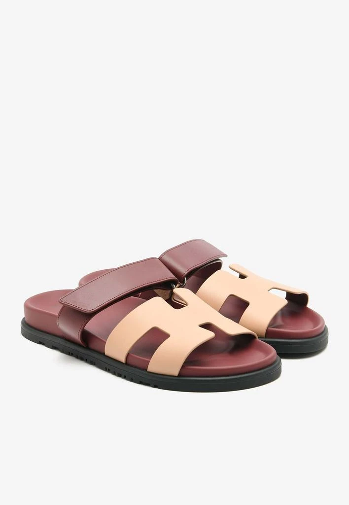 商品Hermes|Chypre Sandals in Beige Perlino and Rouge H Calfskin,价格¥14429,第3张图片详细描述