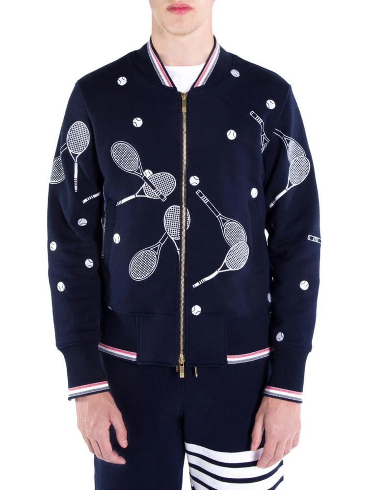 商品Thom Browne|Tennis-Print Cotton Bomber Jacket,价格¥13414,第1张图片