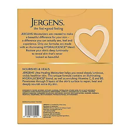 商品Jergens|Ultra Healing 超滋润身体乳(21 fl. oz.两只&3 oz.1支),价格¥109,第2张图片详细描述