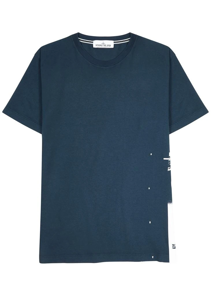 商品Stone Island|Navy logo-print cotton T-shirt T恤,价格¥868,第1张图片