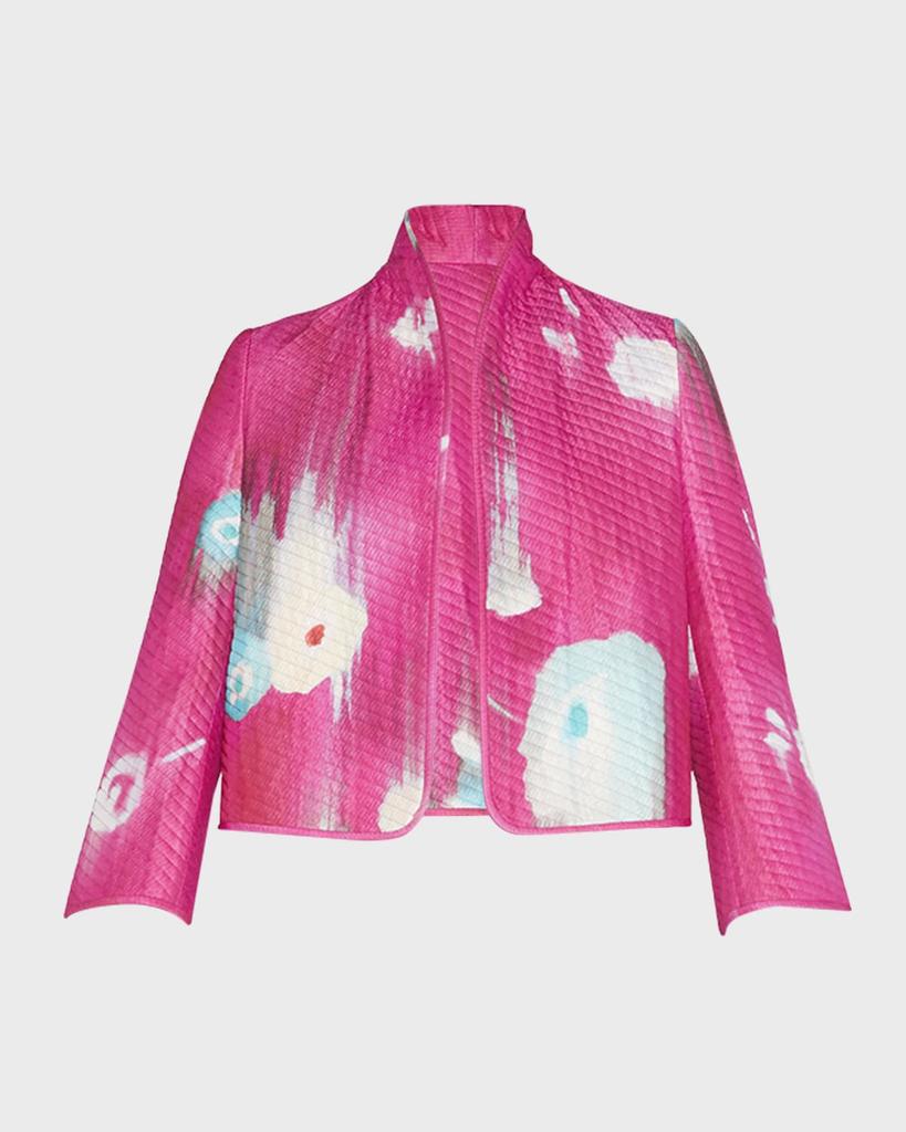 Silk Quilted Jacket w/ Floral Print商品第2张图片规格展示